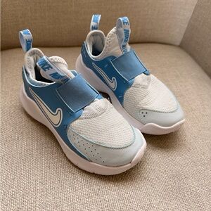 Nike Light Blue and White Kids Slip-On Sneakers